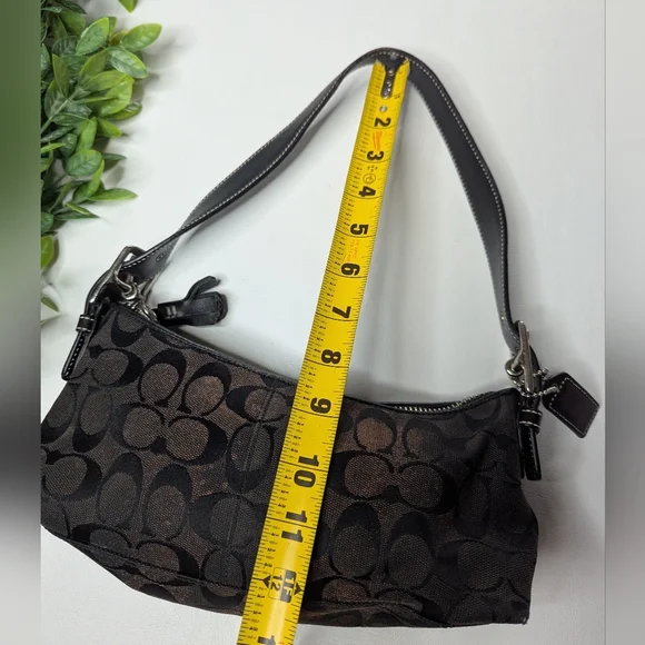 Y2K Coach Signature Fabric Black Shoulder Bag 6371 - Picture 14 of 16